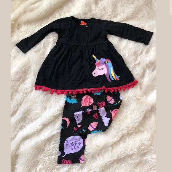 Unicorn Dress & Leggings. 2T - Picture 4 of 8